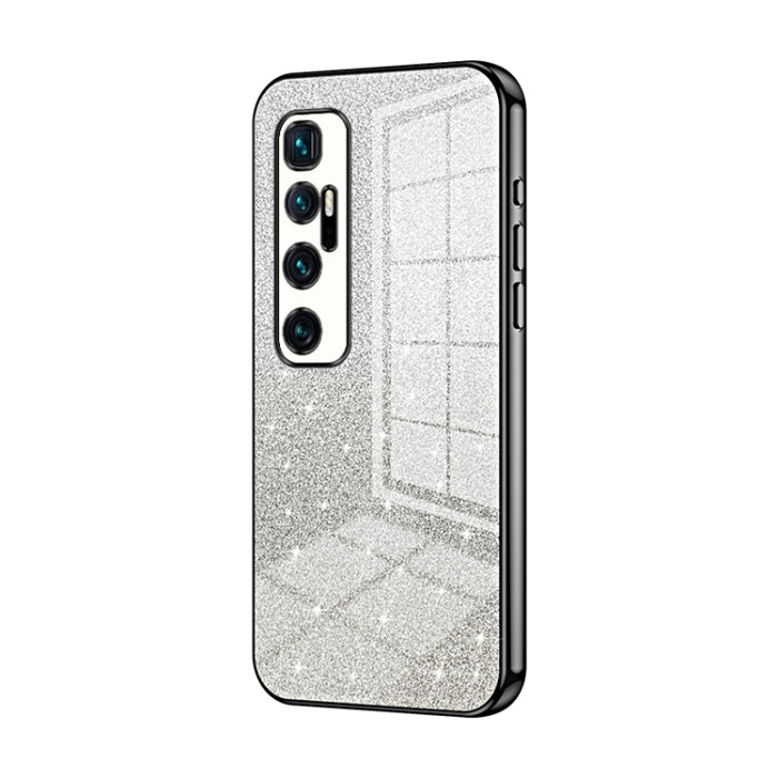 Caja de teléfono galvanizada con polvo de brillo degradado, For Xiaomi Mi 10 Ultra, For Xiaomi Mi 10 Pro 5G, For Xiaomi Mi 10 5G, For Xiaomi Mi CC9 Pro / Mi Note 10, For Xiaomi Mi CC9e / Mi A3, For Xiaomi Mi 9