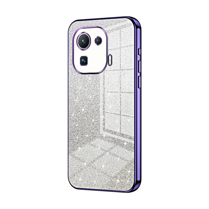 Caja de teléfono galvanizada con polvo de brillo degradado, For Xiaomi Civi / Civi 1S, For Xiaomi Poco M4 Pro, For Xiaomi Poco X4 Pro 5G, For Xiaomi 12 / 12X, For Xiaomi Mi 11 Lite 4G / 5G, For Xiaomi 11T / 11T Pro, For Xiaomi Mix 4, For Xiaomi Mi 10S ...