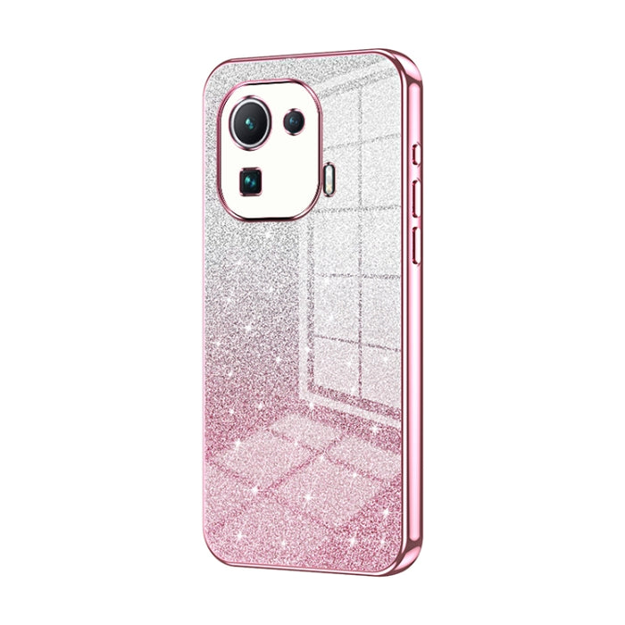 Caja de teléfono galvanizada con polvo de brillo degradado, For Xiaomi Civi / Civi 1S, For Xiaomi Poco M4 Pro, For Xiaomi Poco X4 Pro 5G, For Xiaomi 12 / 12X, For Xiaomi Mi 11 Lite 4G / 5G, For Xiaomi 11T / 11T Pro, For Xiaomi Mix 4, For Xiaomi Mi 10S ...