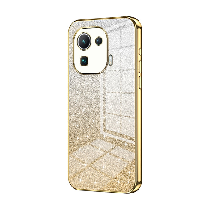 Caja de teléfono galvanizada con polvo de brillo degradado, For Xiaomi Civi / Civi 1S, For Xiaomi Poco M4 Pro, For Xiaomi Poco X4 Pro 5G, For Xiaomi 12 / 12X, For Xiaomi Mi 11 Lite 4G / 5G, For Xiaomi 11T / 11T Pro, For Xiaomi Mix 4, For Xiaomi Mi 10S ...