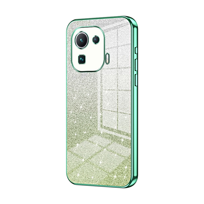 Caja de teléfono galvanizada con polvo de brillo degradado, For Xiaomi Civi / Civi 1S, For Xiaomi Poco M4 Pro, For Xiaomi Poco X4 Pro 5G, For Xiaomi 12 / 12X, For Xiaomi Mi 11 Lite 4G / 5G, For Xiaomi 11T / 11T Pro, For Xiaomi Mix 4, For Xiaomi Mi 10S ...