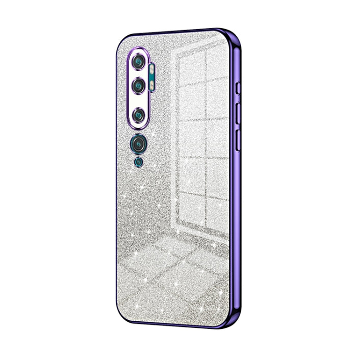 Caja de teléfono galvanizada con polvo de brillo degradado, For Xiaomi Mi 10 Ultra, For Xiaomi Mi 10 Pro 5G, For Xiaomi Mi 10 5G, For Xiaomi Mi CC9 Pro / Mi Note 10, For Xiaomi Mi CC9e / Mi A3, For Xiaomi Mi 9