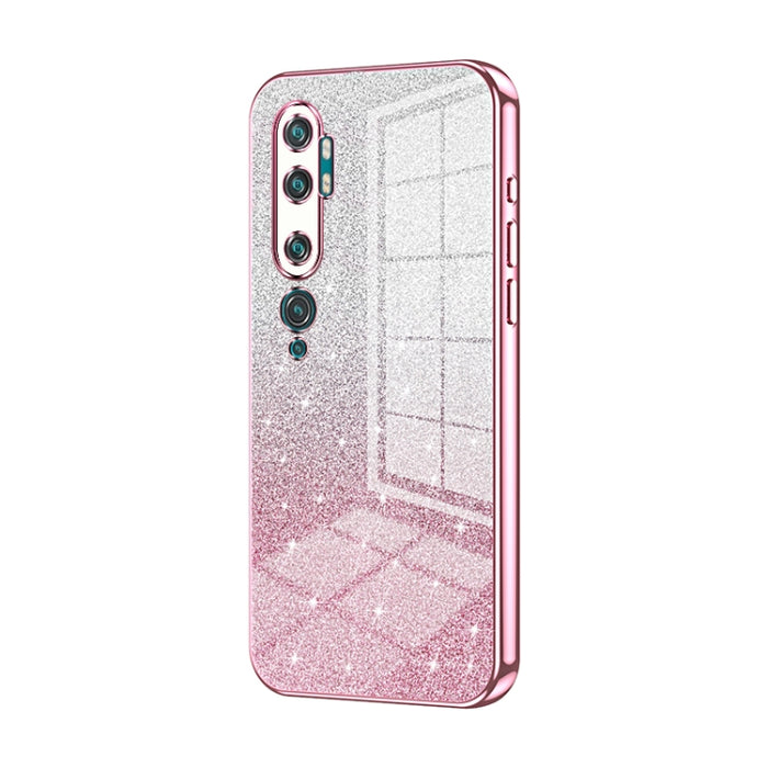 Caja de teléfono galvanizada con polvo de brillo degradado, For Xiaomi Mi 10 Ultra, For Xiaomi Mi 10 Pro 5G, For Xiaomi Mi 10 5G, For Xiaomi Mi CC9 Pro / Mi Note 10, For Xiaomi Mi CC9e / Mi A3, For Xiaomi Mi 9