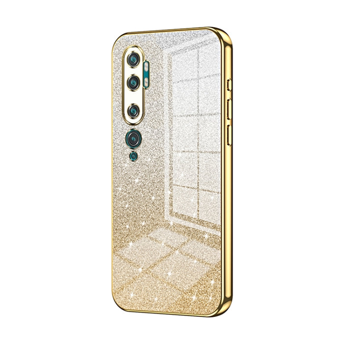 Caja de teléfono galvanizada con polvo de brillo degradado, For Xiaomi Mi 10 Ultra, For Xiaomi Mi 10 Pro 5G, For Xiaomi Mi 10 5G, For Xiaomi Mi CC9 Pro / Mi Note 10, For Xiaomi Mi CC9e / Mi A3, For Xiaomi Mi 9