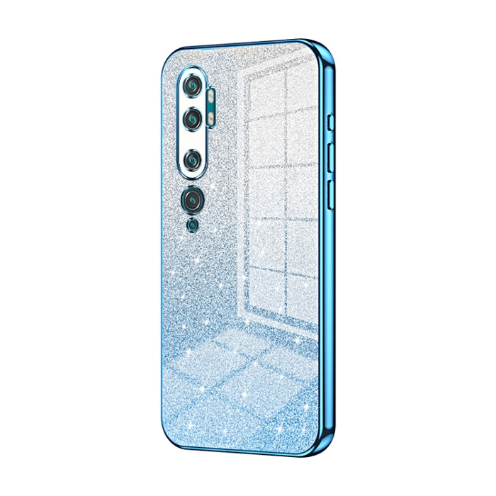 Caja de teléfono galvanizada con polvo de brillo degradado, For Xiaomi Mi 10 Ultra, For Xiaomi Mi 10 Pro 5G, For Xiaomi Mi 10 5G, For Xiaomi Mi CC9 Pro / Mi Note 10, For Xiaomi Mi CC9e / Mi A3, For Xiaomi Mi 9