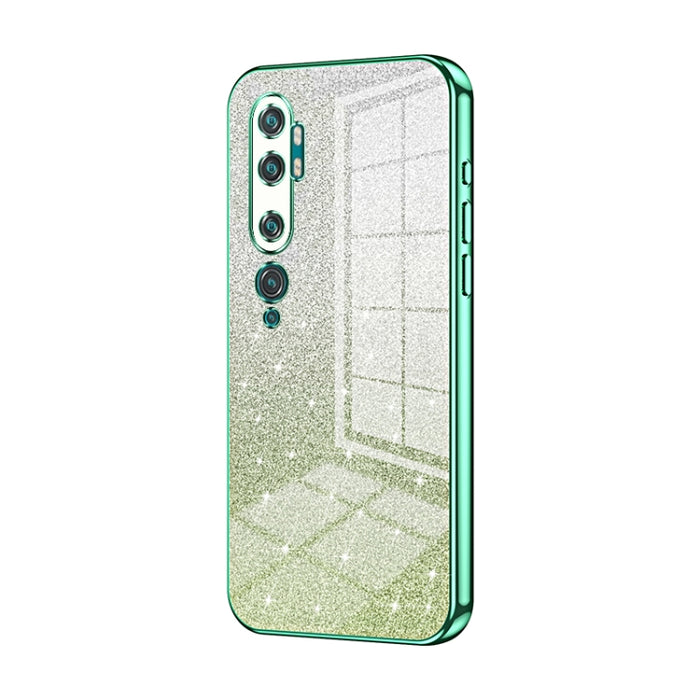Caja de teléfono galvanizada con polvo de brillo degradado, For Xiaomi Mi 10 Ultra, For Xiaomi Mi 10 Pro 5G, For Xiaomi Mi 10 5G, For Xiaomi Mi CC9 Pro / Mi Note 10, For Xiaomi Mi CC9e / Mi A3, For Xiaomi Mi 9