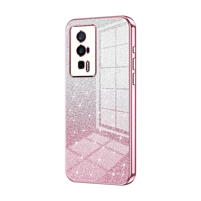 Caja de teléfono galvanizada con polvo de brillo degradado, For Xiaomi Redmi Note 11T Pro/Poco X4 GT, For Xiaomi Redmi Note 12R Pro, For Xiaomi Redmi Note 12 Turbo/Poco F5, For Xiaomi Redmi K60 / K60 Pro, For Xiaomi Redmi Note 12 Pro+                  ...