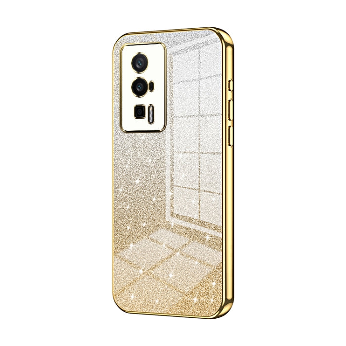 Caja de teléfono galvanizada con polvo de brillo degradado, For Xiaomi Redmi Note 11T Pro/Poco X4 GT, For Xiaomi Redmi Note 12R Pro, For Xiaomi Redmi Note 12 Turbo/Poco F5, For Xiaomi Redmi K60 / K60 Pro, For Xiaomi Redmi Note 12 Pro+                  ...