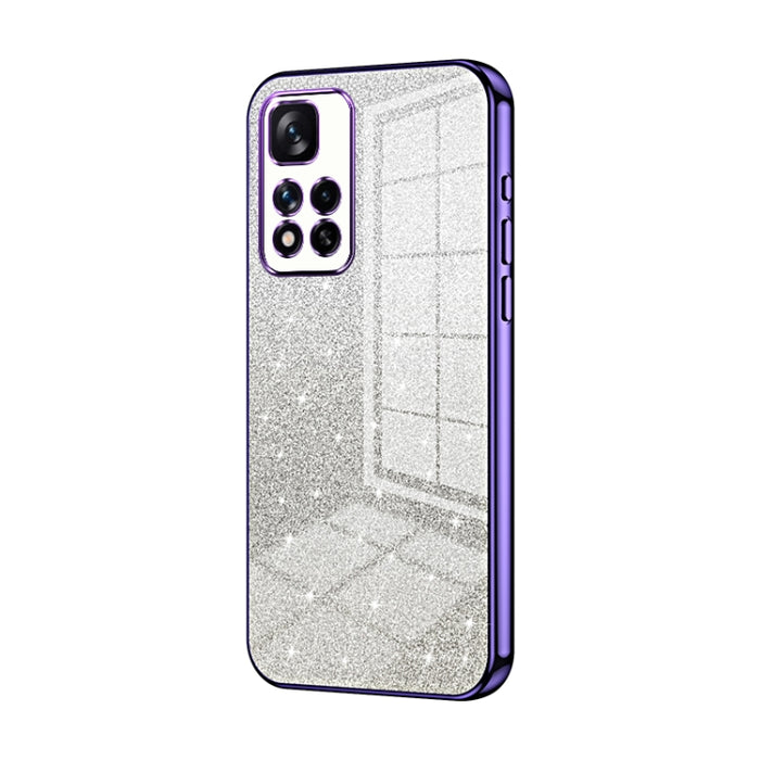 Caja de teléfono galvanizada con polvo de brillo degradado, For Xiaomi Redmi Note 10/Note 10S, For Xiaomi Redmi Note 11 Global / Note 11S, For Xiaomi Redmi K40S / Poco F4, For Xiaomi Redmi Note 11T 5G/Note 11S 5G, For Xiaomi Redmi K50 / K50 Pro        ...
