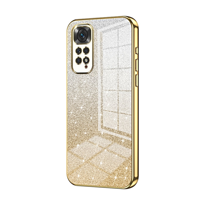 Caja de teléfono galvanizada con polvo de brillo degradado, For Xiaomi Redmi Note 10/Note 10S, For Xiaomi Redmi Note 11 Global / Note 11S, For Xiaomi Redmi K40S / Poco F4, For Xiaomi Redmi Note 11T 5G/Note 11S 5G, For Xiaomi Redmi K50 / K50 Pro        ...
