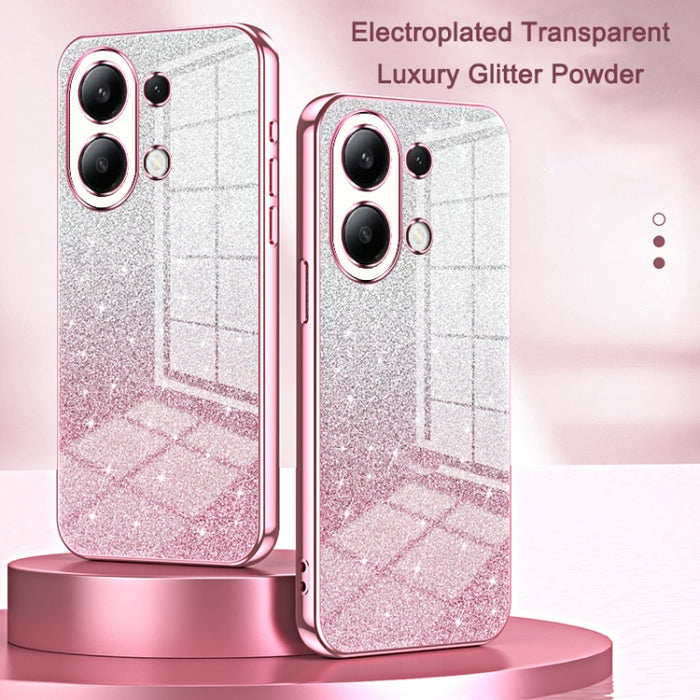 Caja de teléfono galvanizada con polvo de brillo degradado, For Xiaomi Redmi Note 11T Pro/Poco X4 GT, For Xiaomi Redmi Note 12R Pro, For Xiaomi Redmi Note 12 Turbo/Poco F5, For Xiaomi Redmi K60 / K60 Pro, For Xiaomi Redmi Note 12 Pro+                  ...