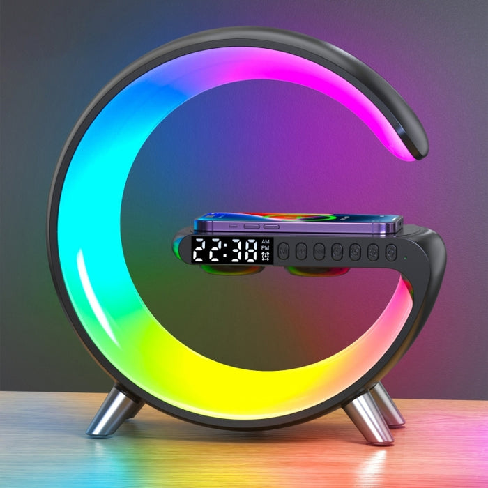 Altavoz Bluetooth inteligente N69-1 con cargador inalámbrico, despertador y luz ambiental, Support APP, Without APP