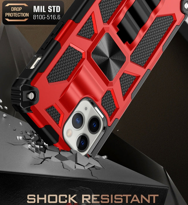 Estuche protector magnético Armor a prueba de golpes TPU + PC con soporte, For iPhone 12 / 12 Pro, For iPhone 12 Pro Max
