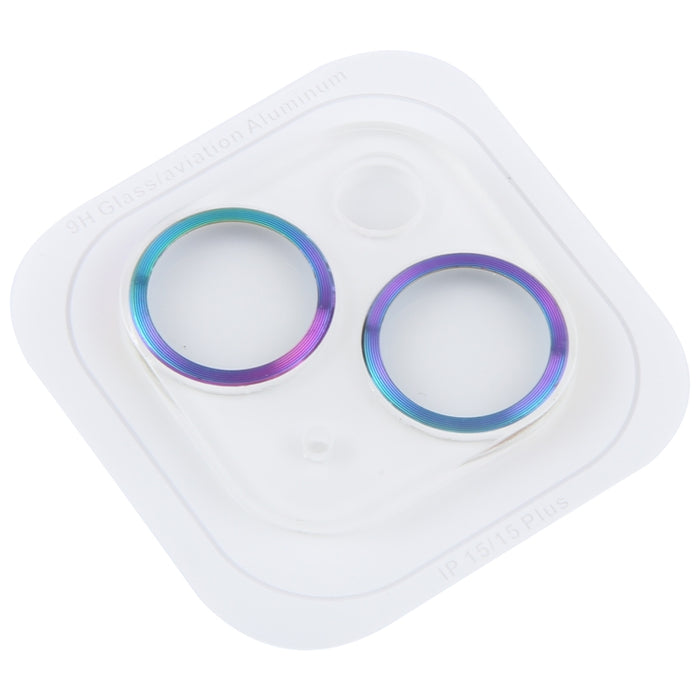 Película de cámara trasera con textura de CD de vidrio templado, For iPhone 15 Plus / 15