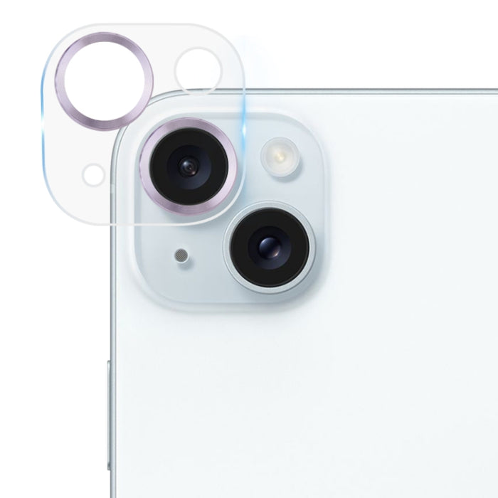 Película de cámara trasera con textura de CD de vidrio templado, For iPhone 15 Plus / 15