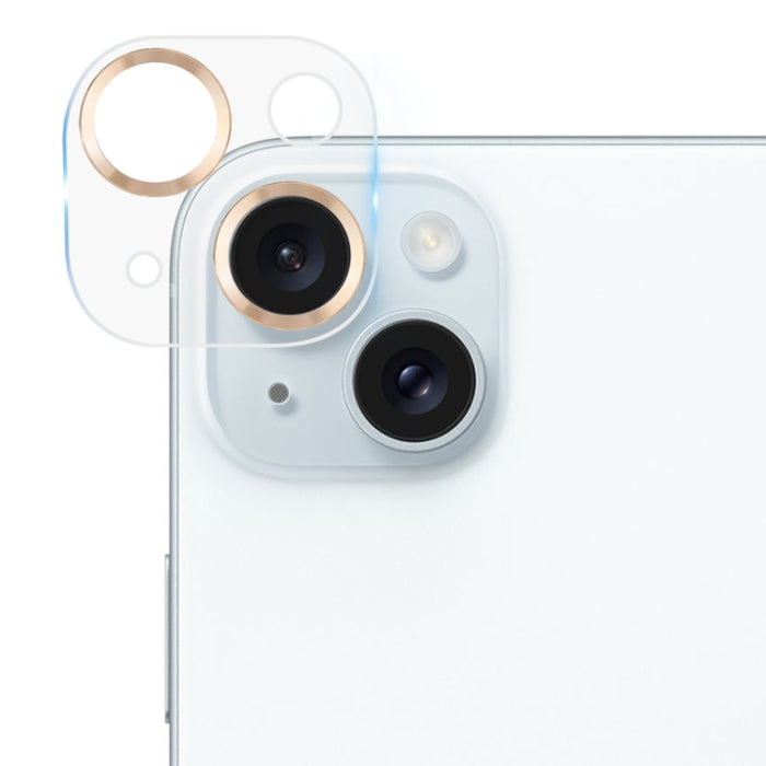 Película de cámara trasera con textura de CD de vidrio templado, For iPhone 15 Plus / 15