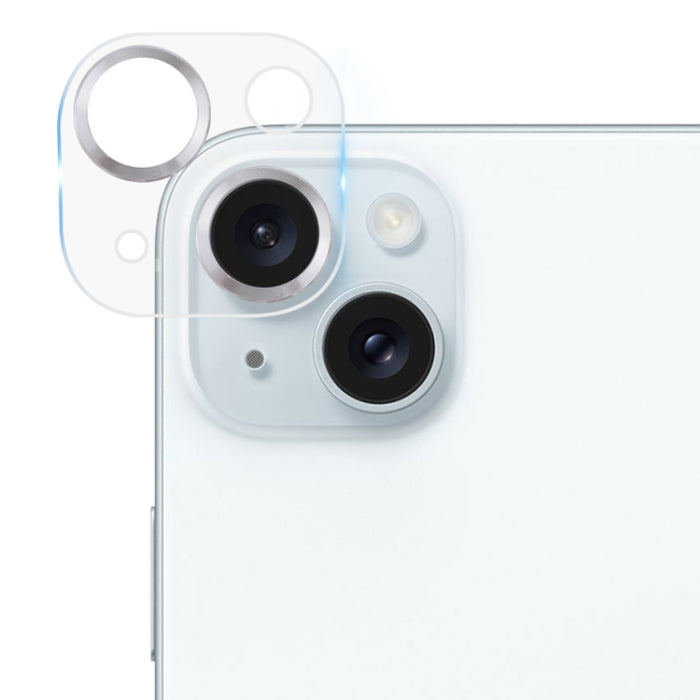 Película de cámara trasera con textura de CD de vidrio templado, For iPhone 15 Plus / 15