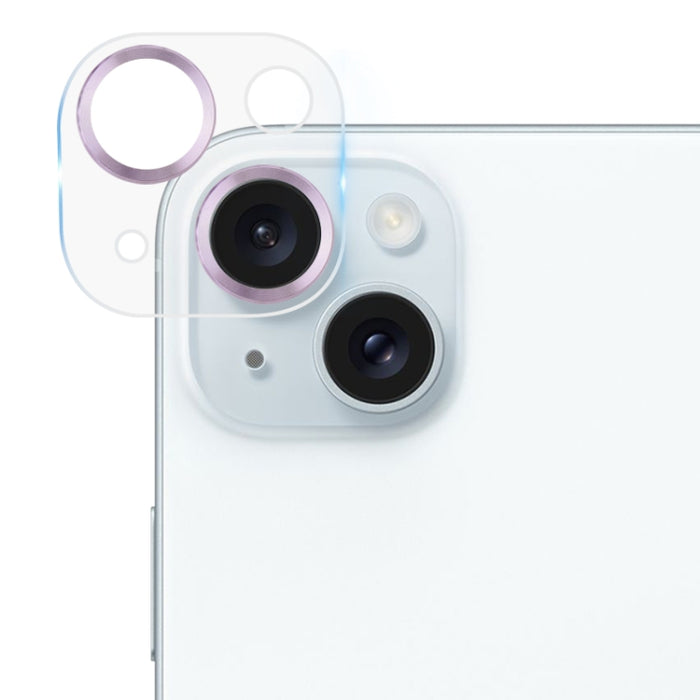 Película de cámara trasera con textura de CD de vidrio templado, For iPhone 15 Plus / 15