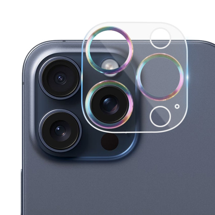 Película de cámara trasera con textura de CD de vidrio templado, For iPhone 15 Pro Max / 15 Pro