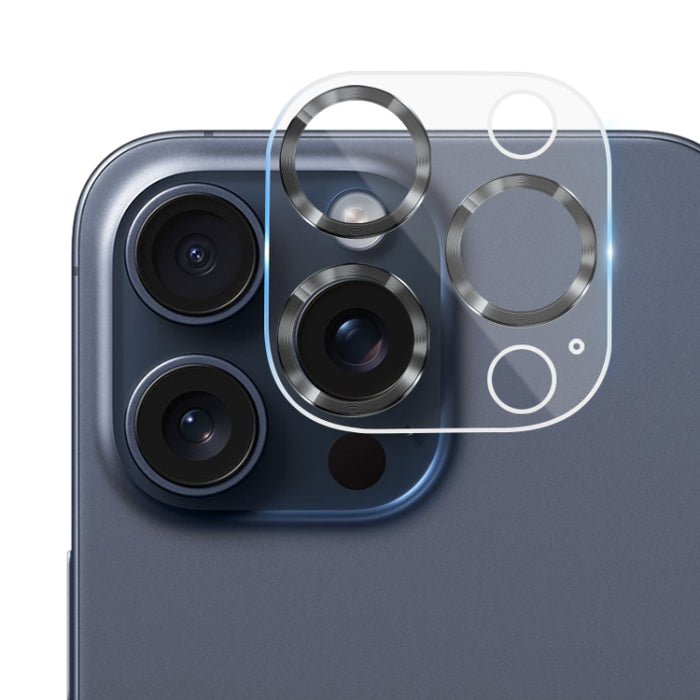 Película de cámara trasera con textura de CD de vidrio templado, For iPhone 15 Pro Max / 15 Pro