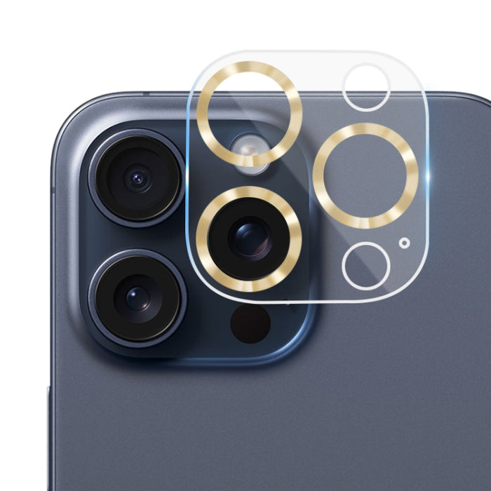 Película de cámara trasera con textura de CD de vidrio templado, For iPhone 15 Pro Max / 15 Pro
