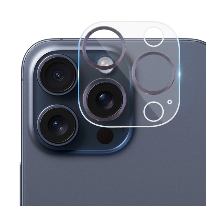 Película de cámara trasera con textura de CD de vidrio templado, For iPhone 15 Pro Max / 15 Pro