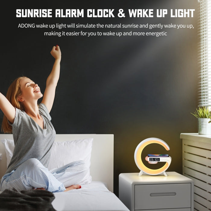 G69 G Forma Altavoz Bluetooth Inteligente Soporte Cargador Inalámbrico y Despertador y Luz De Despertador, G69 (Black), G69 (White)