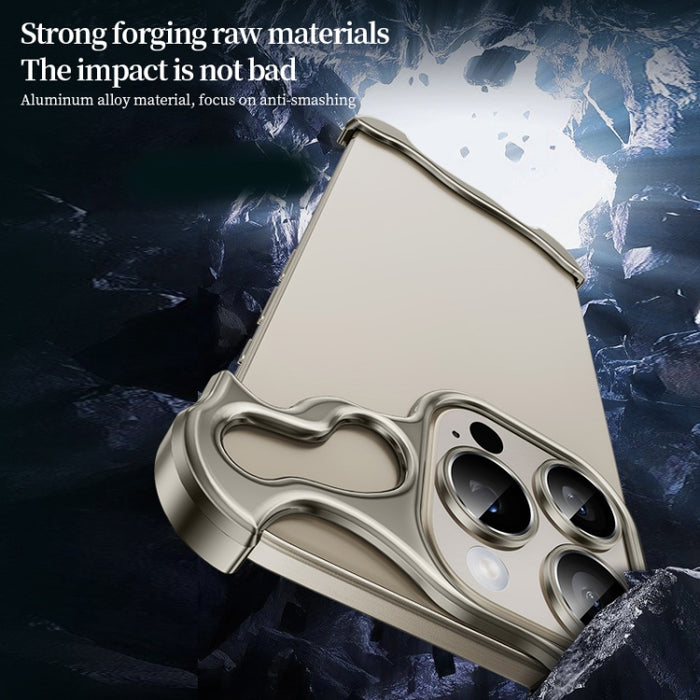 Caja del teléfono del cojín de la esquina del metal sin marco con la película de la lente, For iPhone 15 Pro Max, For iPhone 15 Pro, For iPhone 15 Plus, For iPhone 15, For iPhone 14 Plus, For iPhone 14, For iPhone 14 Pro, For iPhone 14 Pro Max         ...