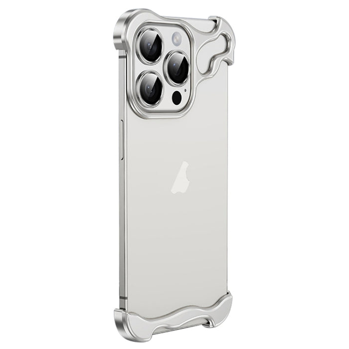 Caja del teléfono del cojín de la esquina del metal sin marco con la película de la lente, For iPhone 15 Pro Max, For iPhone 15 Pro, For iPhone 15 Plus, For iPhone 15, For iPhone 14 Plus, For iPhone 14, For iPhone 14 Pro, For iPhone 14 Pro Max         ...