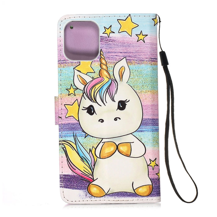 Estuche de cuero de textura plana pintada con cordón y ranura para tarjeta y billetera y soporte, For iPhone 12 mini, For iPhone 12 / 12 Pro, For iPhone 12 Pro Max