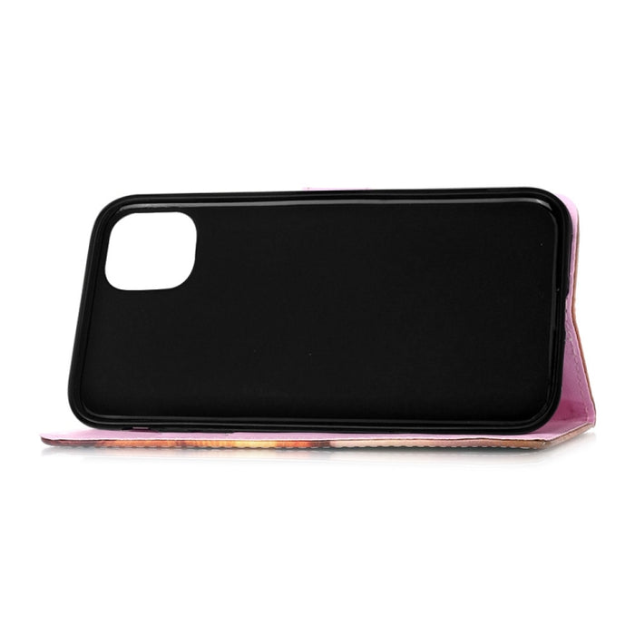 Estuche de cuero de textura plana pintada con cordón y ranura para tarjeta y billetera y soporte, For iPhone 12 mini, For iPhone 12 / 12 Pro, For iPhone 12 Pro Max