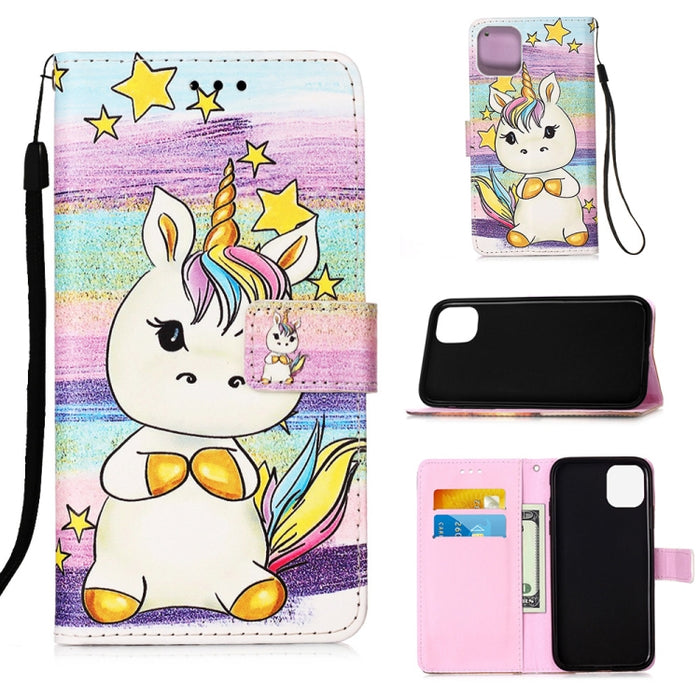 Estuche de cuero de textura plana pintada con cordón y ranura para tarjeta y billetera y soporte, For iPhone 12 mini, For iPhone 12 / 12 Pro, For iPhone 12 Pro Max