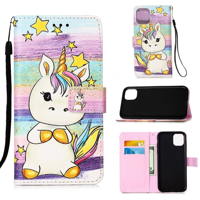 Estuche de cuero de textura plana pintada con cordón y ranura para tarjeta y billetera y soporte, For iPhone 12 mini, For iPhone 12 / 12 Pro, For iPhone 12 Pro Max