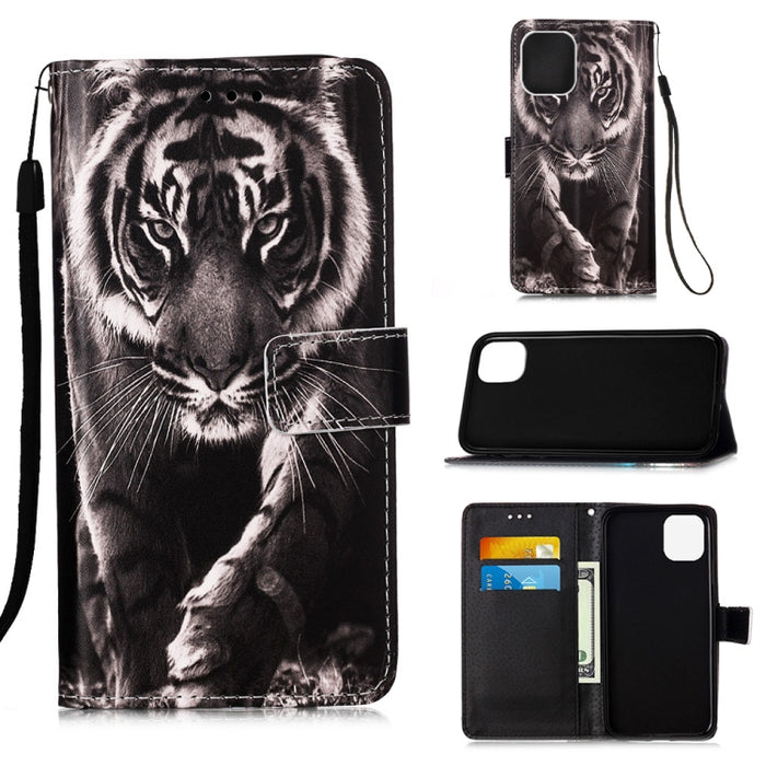Estuche de cuero de textura plana pintada con cordón y ranura para tarjeta y billetera y soporte, For iPhone 12 mini, For iPhone 12 / 12 Pro, For iPhone 12 Pro Max