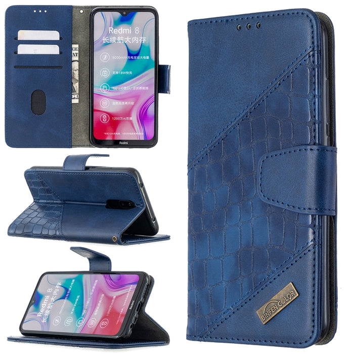 Funda de cuero PU con tapa horizontal y textura de cocodrilo a juego con billetera, soporte y ranuras para tarjetas, For Nokia 2.3, For Xiaomi Redmi 7A, For Xiaomi Redmi 7, For Xiaomi Redmi 8A, For Xiaomi Redmi 8, For Xiaomi Redmi 9                    ...