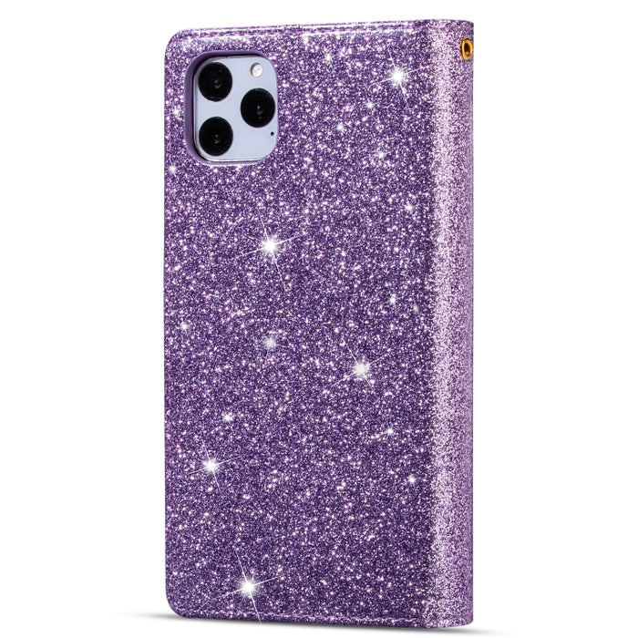 Ranuras para múltiples tarjetas Starry Sky Laser Carving Glitter Zipper Funda de cuero con tapa horizontal con soporte, billetera y cordón
