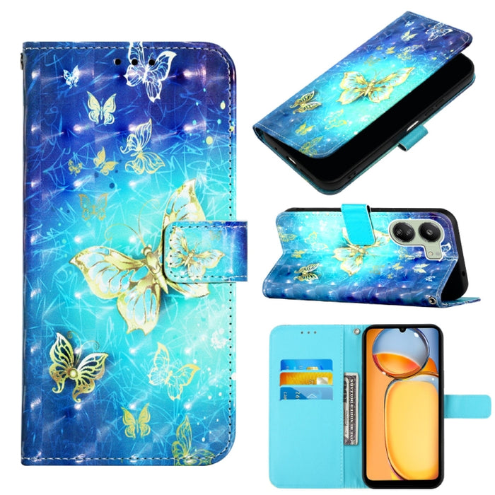 Caja del teléfono del cuero del tirón horizontal de la pintura 3D, For Xiaomi Redmi 13 4G, For Xiaomi Poco M6 Pro 4G, For Xiaomi Redmi A3, For Xiaomi Redmi Note 13 Pro 4G Global, For Xiaomi Redmi Note 13 4G Global, For Xiaomi Redmi K70E                ...