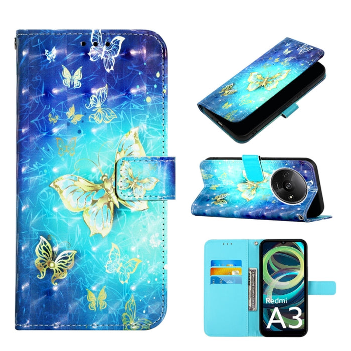 Caja del teléfono del cuero del tirón horizontal de la pintura 3D, For Xiaomi Redmi 13 4G, For Xiaomi Poco M6 Pro 4G, For Xiaomi Redmi A3, For Xiaomi Redmi Note 13 Pro 4G Global, For Xiaomi Redmi Note 13 4G Global, For Xiaomi Redmi K70E                ...