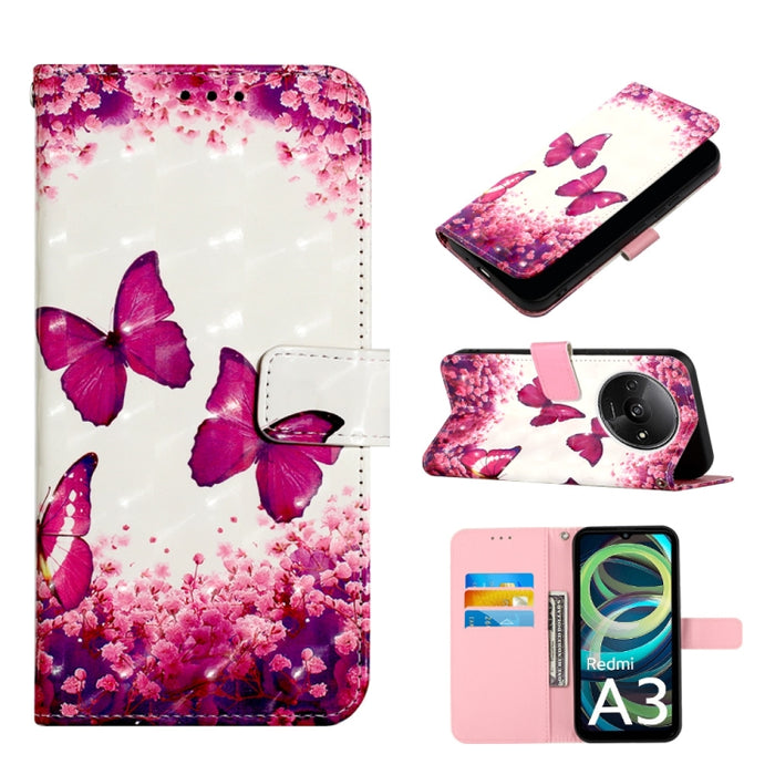 Caja del teléfono del cuero del tirón horizontal de la pintura 3D, For Xiaomi Redmi 13 4G, For Xiaomi Poco M6 Pro 4G, For Xiaomi Redmi A3, For Xiaomi Redmi Note 13 Pro 4G Global, For Xiaomi Redmi Note 13 4G Global, For Xiaomi Redmi K70E                ...