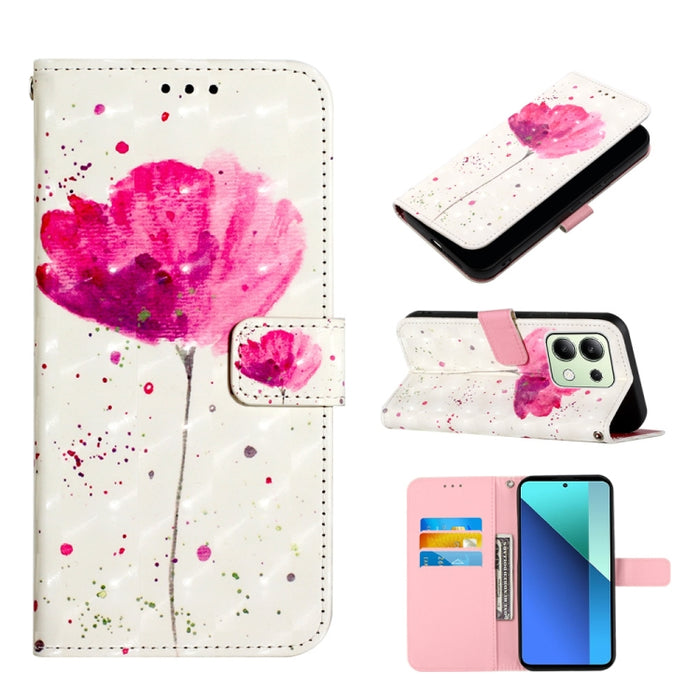 Caja del teléfono del cuero del tirón horizontal de la pintura 3D, For Xiaomi Redmi 13 4G, For Xiaomi Poco M6 Pro 4G, For Xiaomi Redmi A3, For Xiaomi Redmi Note 13 Pro 4G Global, For Xiaomi Redmi Note 13 4G Global, For Xiaomi Redmi K70E                ...