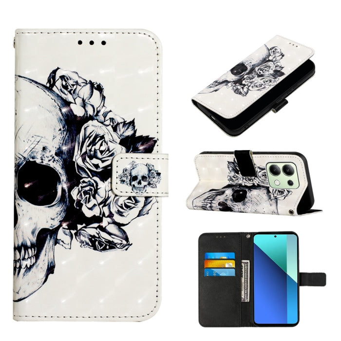Caja del teléfono del cuero del tirón horizontal de la pintura 3D, For Xiaomi Redmi 13 4G, For Xiaomi Poco M6 Pro 4G, For Xiaomi Redmi A3, For Xiaomi Redmi Note 13 Pro 4G Global, For Xiaomi Redmi Note 13 4G Global, For Xiaomi Redmi K70E                ...