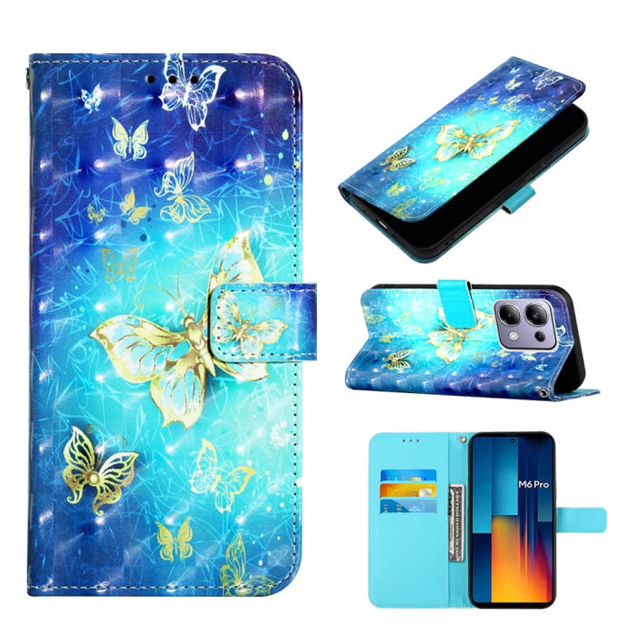 Caja del teléfono del cuero del tirón horizontal de la pintura 3D, For Xiaomi Redmi 13 4G, For Xiaomi Poco M6 Pro 4G, For Xiaomi Redmi A3, For Xiaomi Redmi Note 13 Pro 4G Global, For Xiaomi Redmi Note 13 4G Global, For Xiaomi Redmi K70E                ...