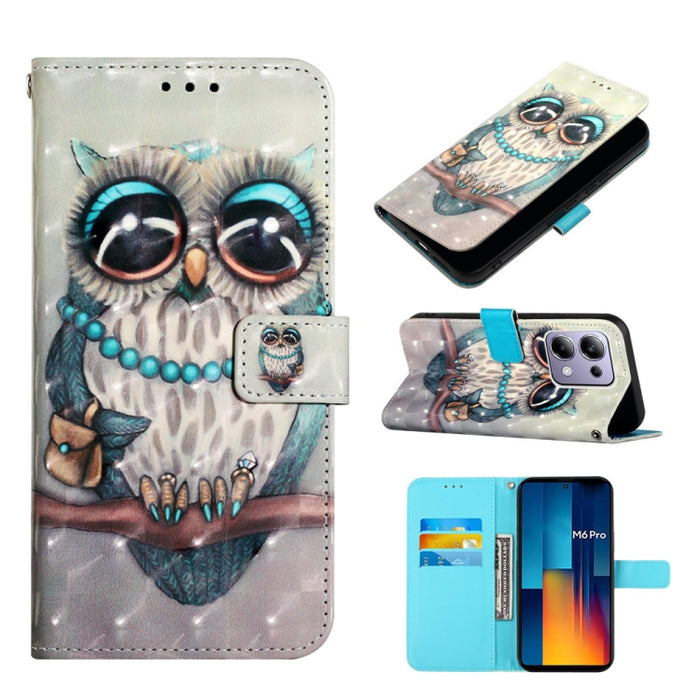 Caja del teléfono del cuero del tirón horizontal de la pintura 3D, For Xiaomi Redmi 13 4G, For Xiaomi Poco M6 Pro 4G, For Xiaomi Redmi A3, For Xiaomi Redmi Note 13 Pro 4G Global, For Xiaomi Redmi Note 13 4G Global, For Xiaomi Redmi K70E                ...