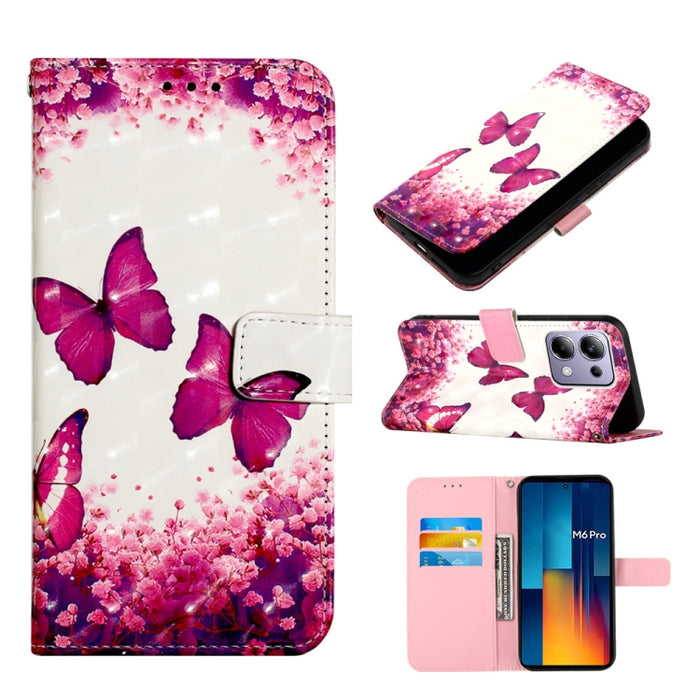 Caja del teléfono del cuero del tirón horizontal de la pintura 3D, For Xiaomi Redmi 13 4G, For Xiaomi Poco M6 Pro 4G, For Xiaomi Redmi A3, For Xiaomi Redmi Note 13 Pro 4G Global, For Xiaomi Redmi Note 13 4G Global, For Xiaomi Redmi K70E                ...