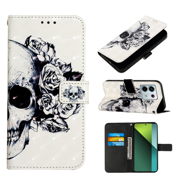 Caja del teléfono del cuero del tirón horizontal de la pintura 3D, For Xiaomi Redmi 13 4G, For Xiaomi Poco M6 Pro 4G, For Xiaomi Redmi A3, For Xiaomi Redmi Note 13 Pro 4G Global, For Xiaomi Redmi Note 13 4G Global, For Xiaomi Redmi K70E                ...