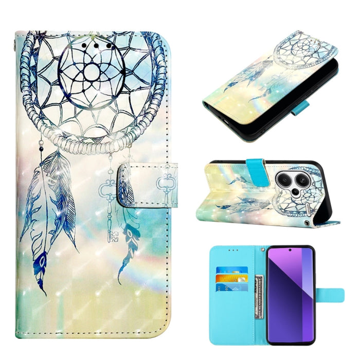 Caja del teléfono del cuero del tirón horizontal de la pintura 3D, For Xiaomi Redmi 13 4G, For Xiaomi Poco M6 Pro 4G, For Xiaomi Redmi A3, For Xiaomi Redmi Note 13 Pro 4G Global, For Xiaomi Redmi Note 13 4G Global, For Xiaomi Redmi K70E                ...