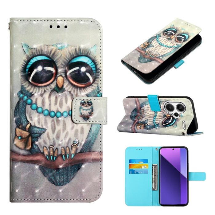 Caja del teléfono del cuero del tirón horizontal de la pintura 3D, For Xiaomi Redmi 13 4G, For Xiaomi Poco M6 Pro 4G, For Xiaomi Redmi A3, For Xiaomi Redmi Note 13 Pro 4G Global, For Xiaomi Redmi Note 13 4G Global, For Xiaomi Redmi K70E                ...