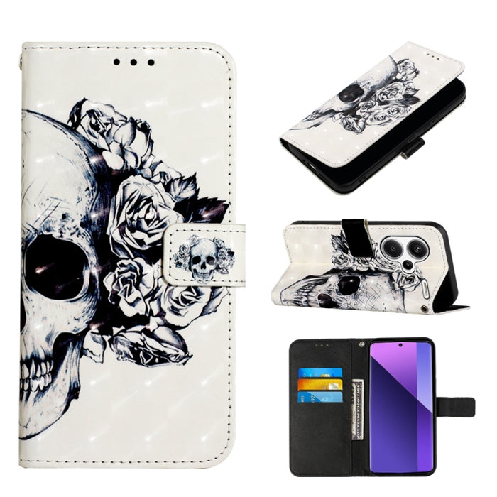 Caja del teléfono del cuero del tirón horizontal de la pintura 3D, For Xiaomi Redmi 13 4G, For Xiaomi Poco M6 Pro 4G, For Xiaomi Redmi A3, For Xiaomi Redmi Note 13 Pro 4G Global, For Xiaomi Redmi Note 13 4G Global, For Xiaomi Redmi K70E                ...