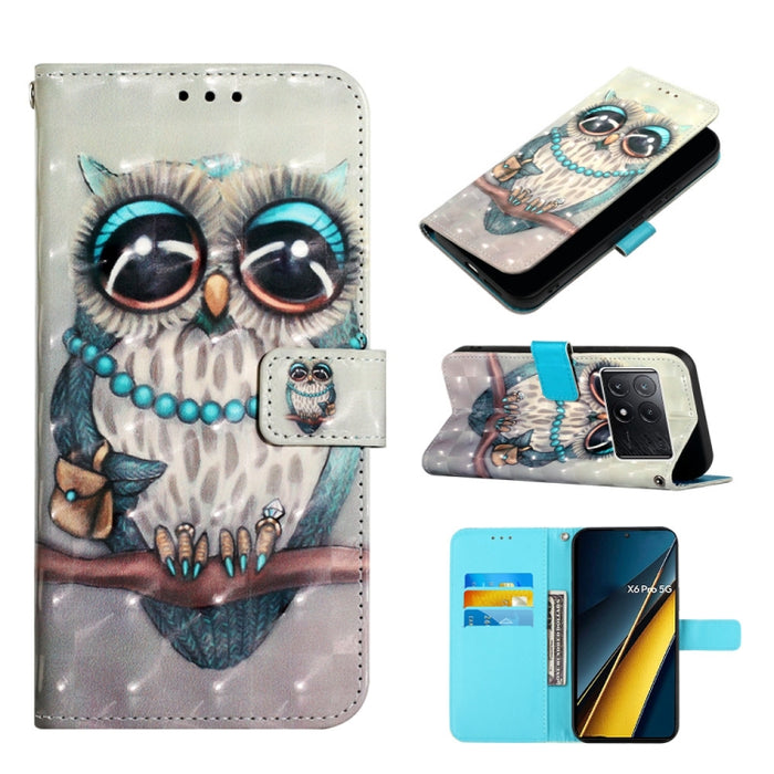 Caja del teléfono del cuero del tirón horizontal de la pintura 3D, For Xiaomi Redmi 13 4G, For Xiaomi Poco M6 Pro 4G, For Xiaomi Redmi A3, For Xiaomi Redmi Note 13 Pro 4G Global, For Xiaomi Redmi Note 13 4G Global, For Xiaomi Redmi K70E                ...