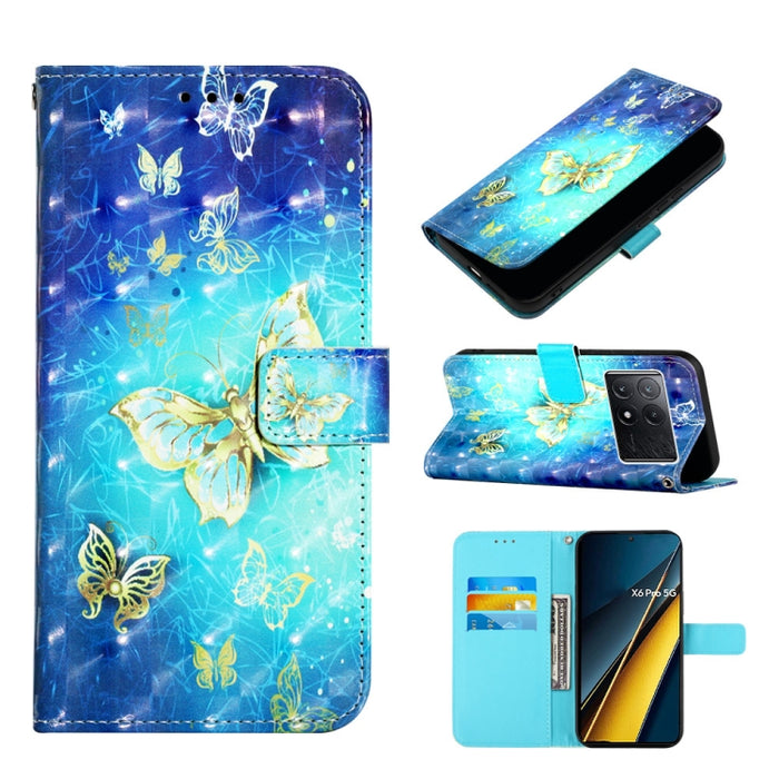 Caja del teléfono del cuero del tirón horizontal de la pintura 3D, For Xiaomi Redmi 13 4G, For Xiaomi Poco M6 Pro 4G, For Xiaomi Redmi A3, For Xiaomi Redmi Note 13 Pro 4G Global, For Xiaomi Redmi Note 13 4G Global, For Xiaomi Redmi K70E                ...